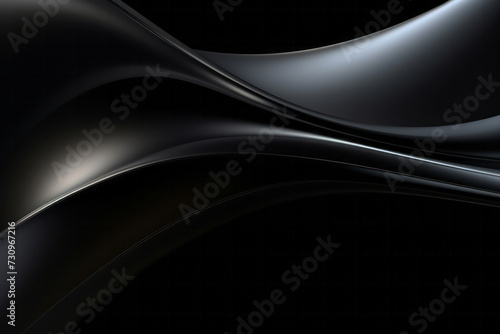 Abstract Black Background With Wavy Lines