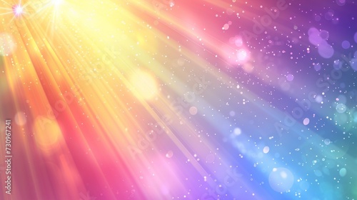 Rainbow gradient mesh background with light flares background