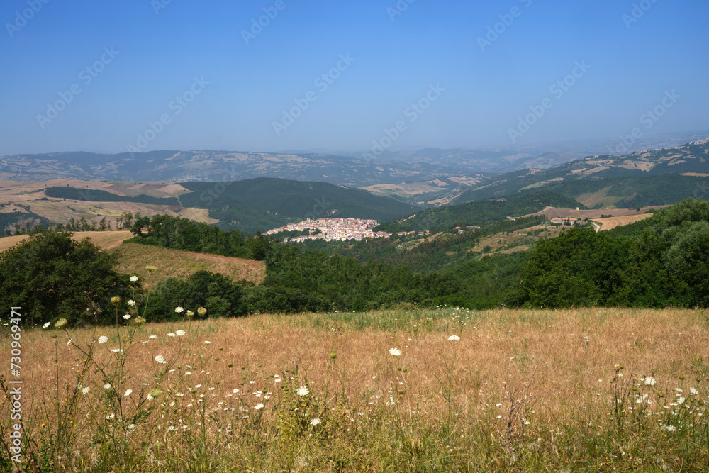 Country landscape near Volturara Appula, Apulia, Italy