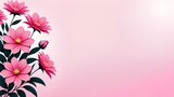 Pink flower background. Valentine's day motive. Generative AI.