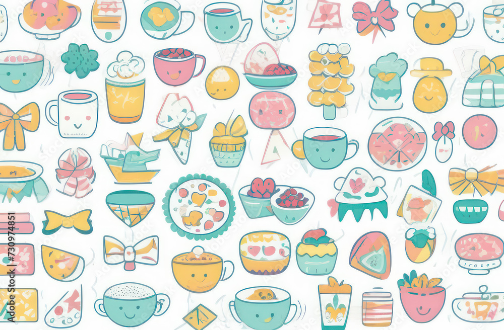 summer pattern of delicious sweet food
