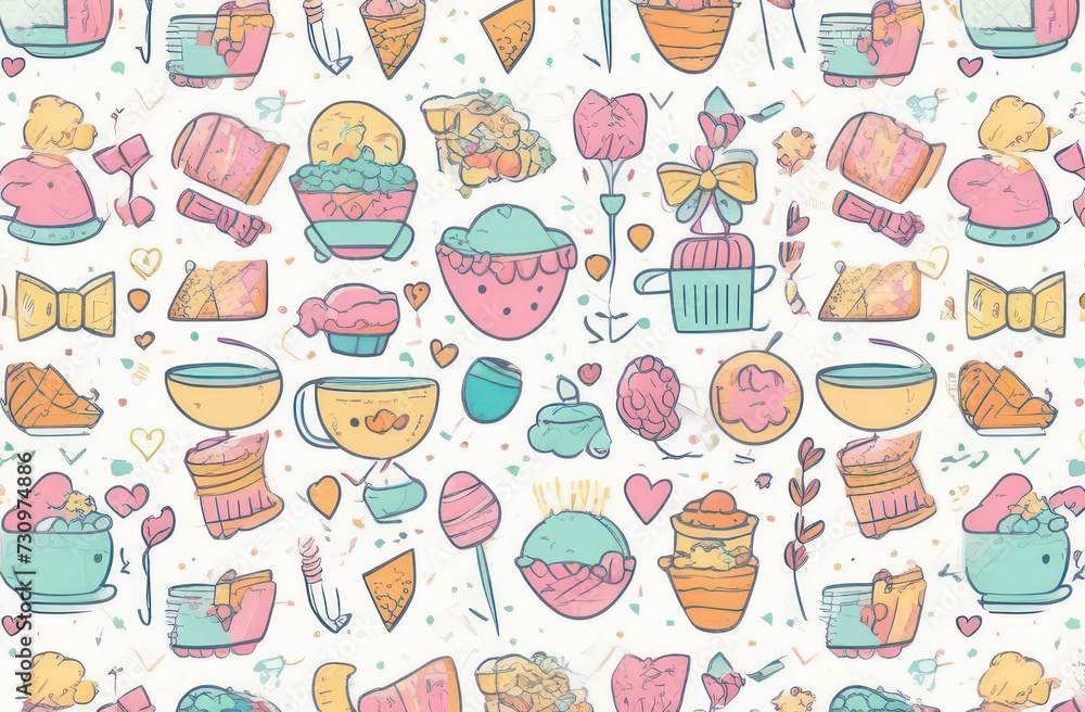 summer pattern of delicious sweet food
