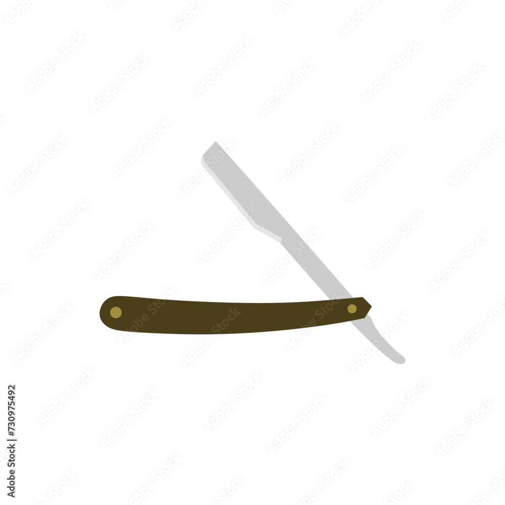 barber razor blade flat design vector illustration. Straight razor icon. Shaver graphic sign isolated on white background. Symbol shaving and barber shop. antique straight razor barber razor blade flat design vector illustration. Straight razor icon. Shaver graphic sign isolated on white background. Symbol shaving and barber shop. antique straight razor