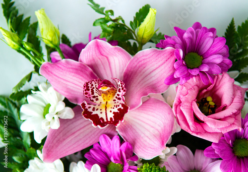 bouquet of flowers. bouquet of flowers roses gerbera flowers carnations.orchid flowers