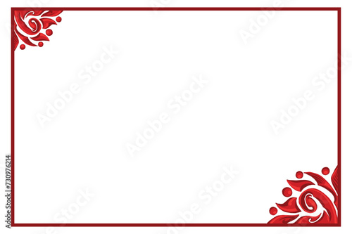 Red Orament Frame Border Vector For Decoration Design photo