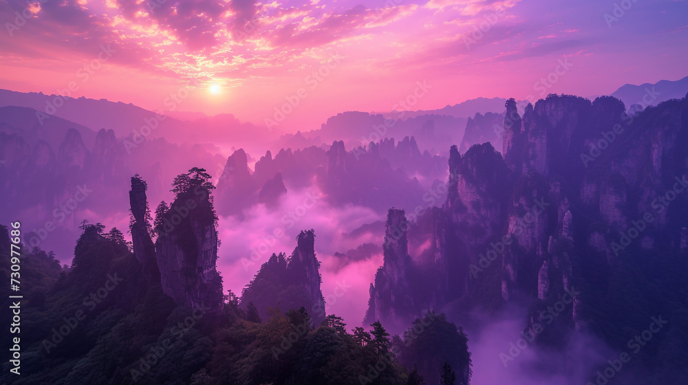 Zhangjiajie national forest park.  - obrazy, fototapety, plakaty 