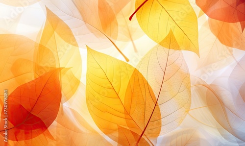 A Close-Up of Vibrant Autumn Leaves in a Sunlit Forest