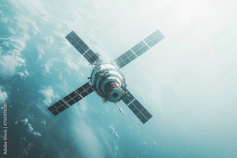 Obraz premium Blank Infinity: Satellite in a Pure Cosmos