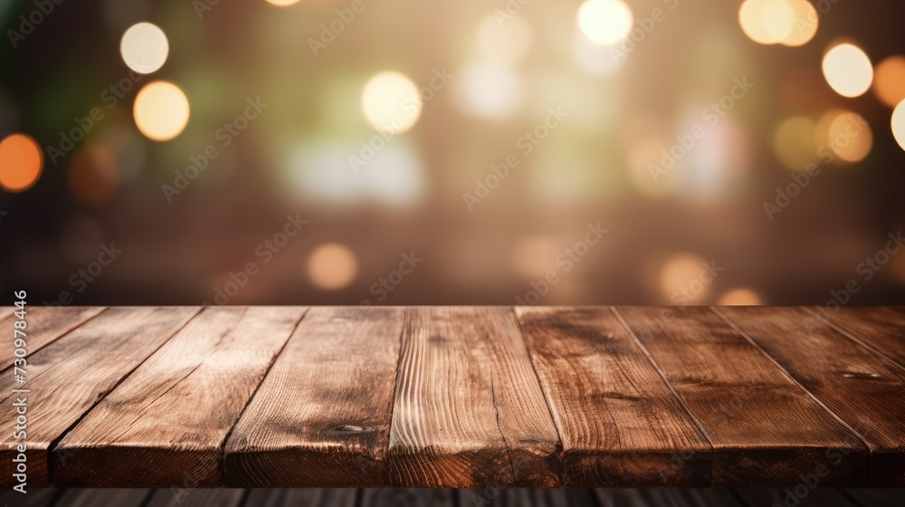 Old wooden table with blurred background. Old wooden table with blurred background.