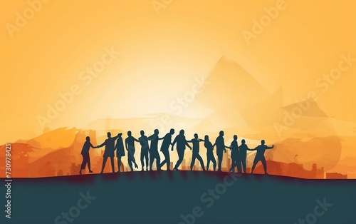 Group of People Standing on Top of Hill