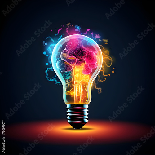 The idea for a liquid color design background emerged from the human brain. vibrant brain explosion Come up with ideas and motivate concepts. solitary on Free