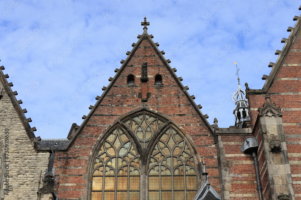 Amsterdam Oude Kerk Church Exterior Detail, Netherlands