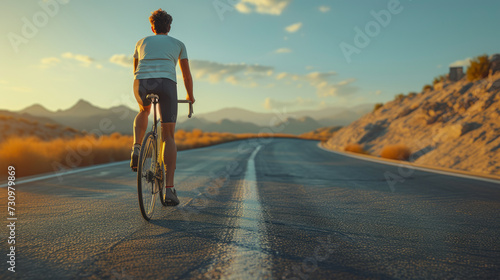 Cyclist on the Open Road: Highway Adventure