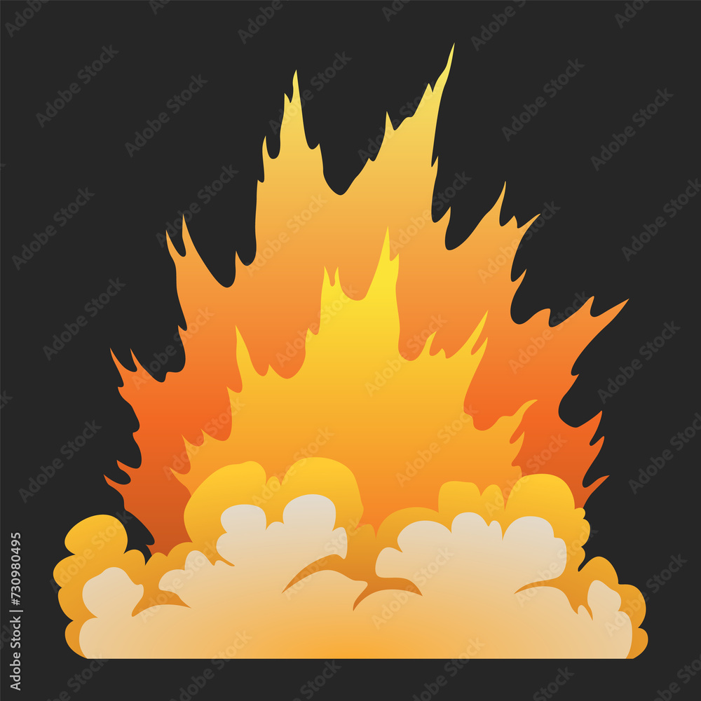Explosion animation effect for game. Burst explosion in cartoon style. Bomb or bang. isolated illustration Explosion animation effect for game. Burst explosion in cartoon style. Bomb or bang. isolated illustration
