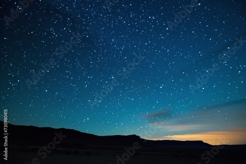 Twinkling starry sky, vast cosmos above, from a remote desert location.