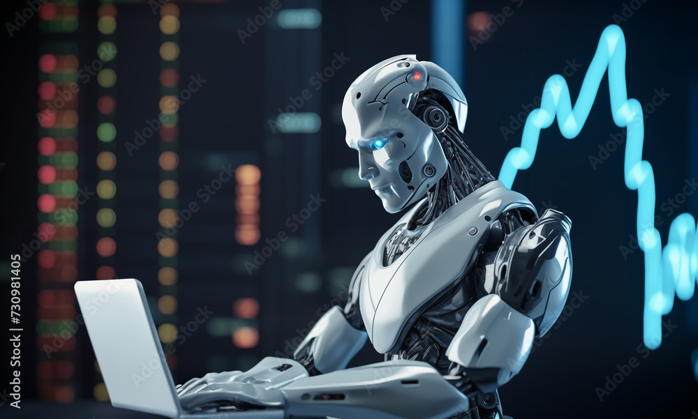 AI Trading. AI Robot on chatGPT generate analytic Trading chart. AI trading bots. Artificial intelligence bot on investment. Broker Crypto bot. Trader Robot on analys cryptocurrency. Gas oil futures AI Trading. AI Robot on chatGPT generate analytic Trading chart. AI trading bots. Artificial intelligence bot on investment. Broker Crypto bot. Trader Robot on analys cryptocurrency. Gas oil futures