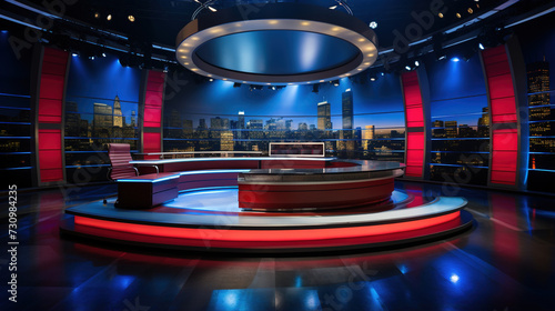 interior of a news studio talk show