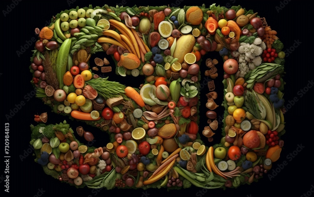 Fruit and Vegetable Letter Sculpture Fruit and Vegetable Letter Sculpture