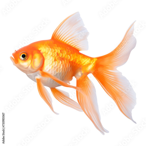 Goldfish. Isolated on transparent background.