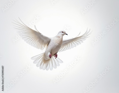 White Dove freedom Wings of Liberty sides are flying isolated on white background © Ruslan Gilmanshin