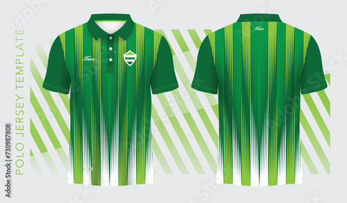 green background and pattern abstract polo jersey sport design