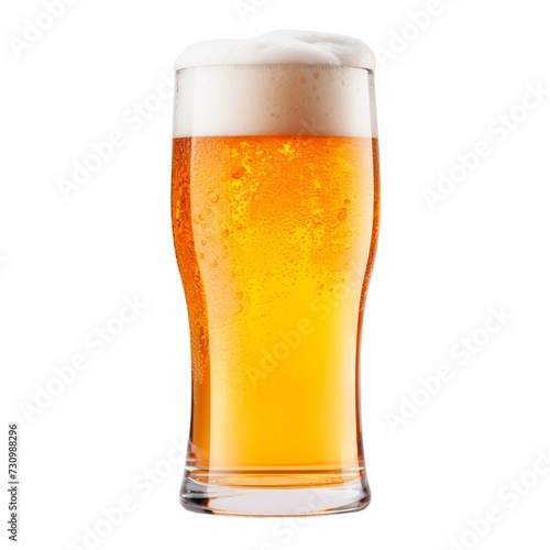 Glass of beer. Isolated on transparent background.