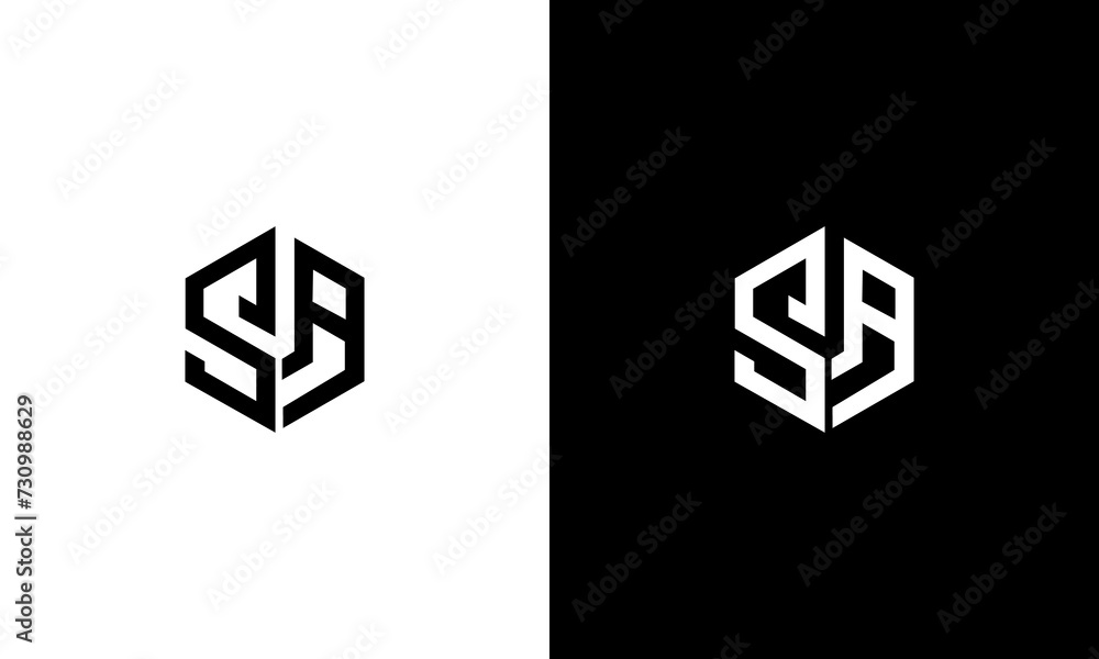 SA initials monoline logo design vector SA initials monoline logo design vector