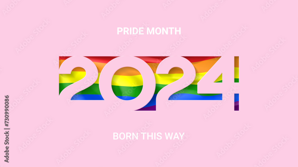 Pride Month 2024 banner. Symbol of Pride Month with LGBTQ Flag Colours ...