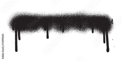 Vector black color spray paint or graffiti design element on the white wall background. 