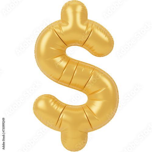 Photo Golden Balloon Numbers 3D Icon Illustration  photo