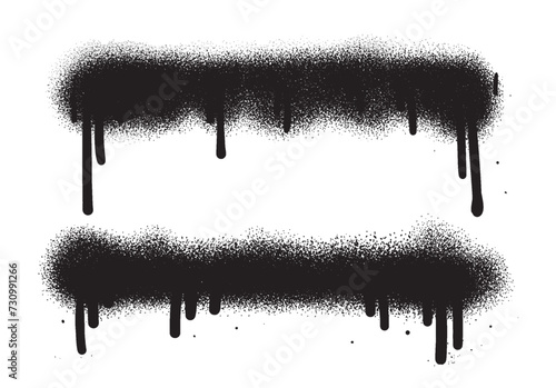 Vector black color spray paint or graffiti design element on the white wall background.	