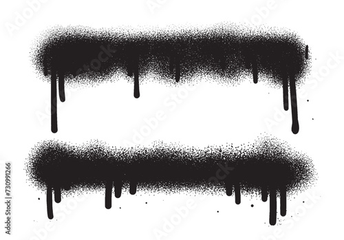 Vector black color spray paint or graffiti design element on the white wall background. 