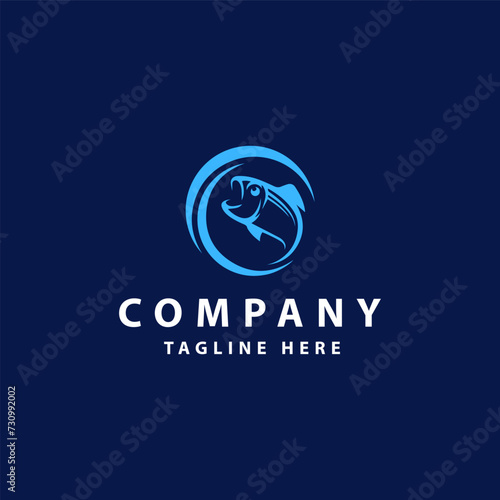 FISH logo design template vector. FISH Business abstract connection vector logo. FISH icon circle logotype. 