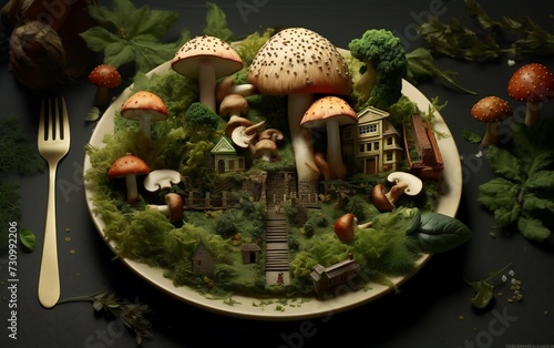 Plate of Assorted Mushrooms