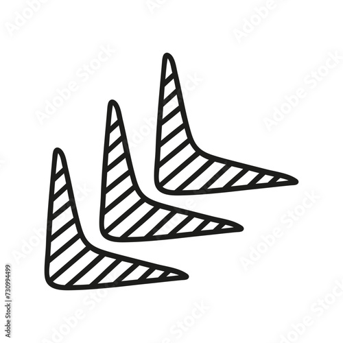 Hand drawn arrow isolated on a white background. Doodle, simple outline illustration. It can be used for decoration of textile, paper.