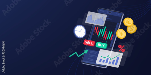 Trading and investment app on smartphone