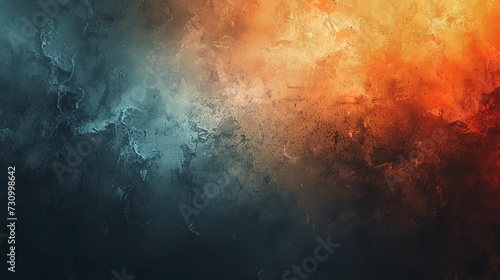 Teal orange black color gradient background, grainy texture effect, poster banner landing page backdrop design © Thanthara