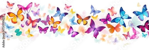abstract  colorful  watercolor background of colorful butterflies