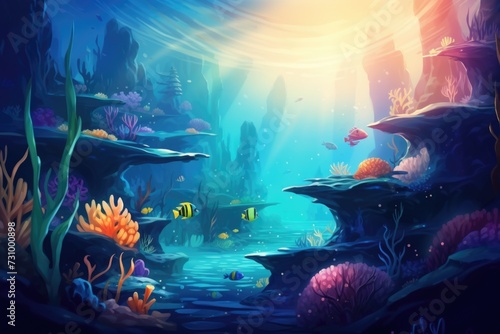 abstract colorful underwater world background
