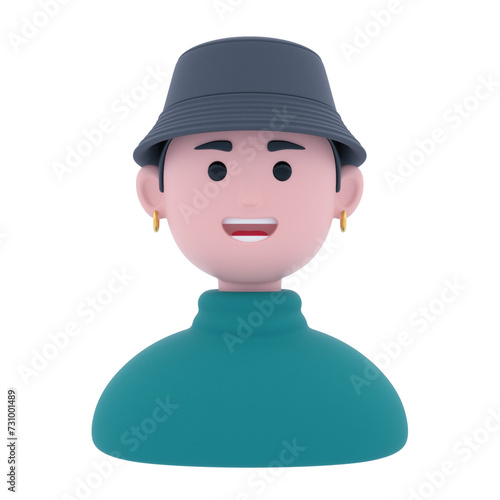 Photo Avatars with different outfits 3D Icon Illustrations  photo