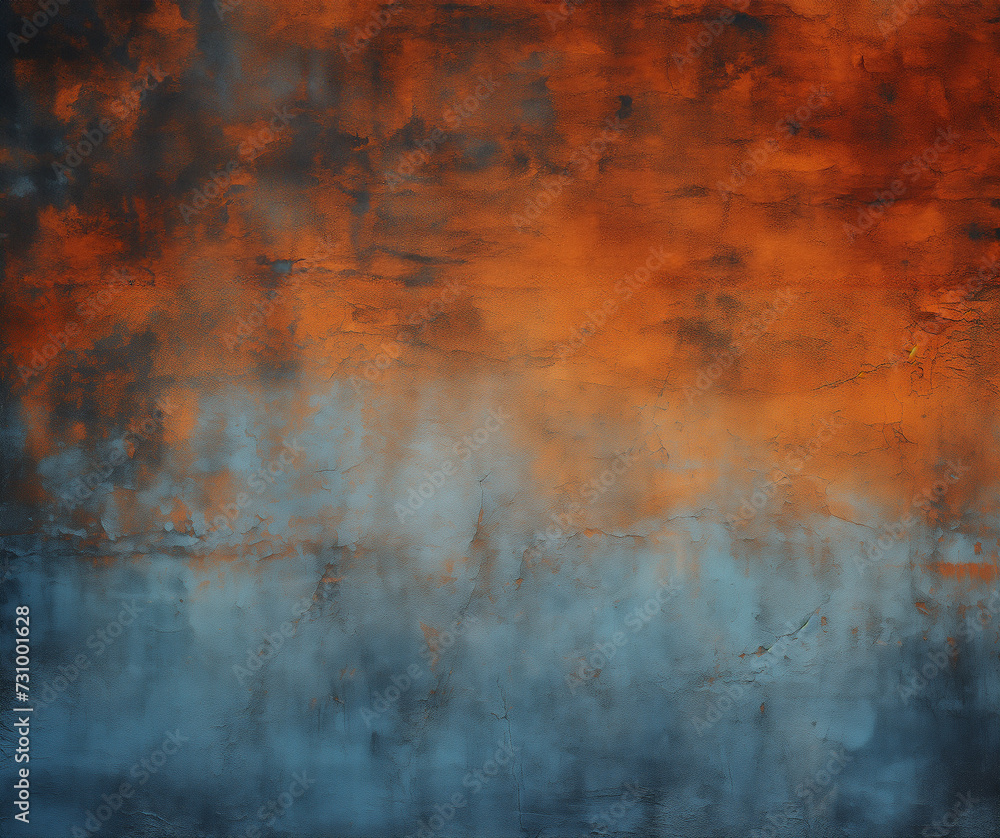 Abstract blue and orange background, texture of painting wallpaper, GenerativeAI