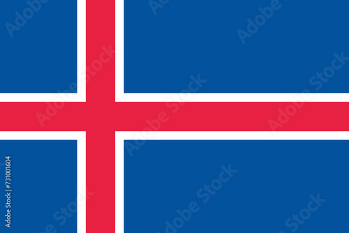Iceland flag isolated in official colors and proportion correctly vector photo