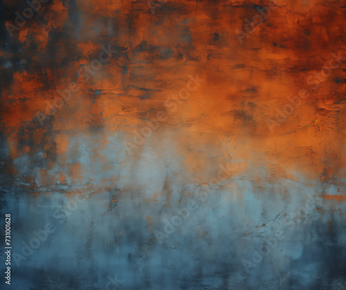 Abstract blue and orange background  texture of painting wallpaper  GenerativeAI