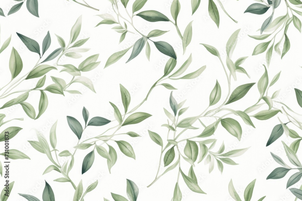 abstract green vintage pattern with leaves