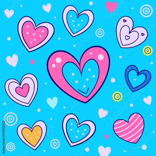 Valentine's day seamless pattern with hearts. Vector illustration.