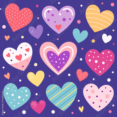 Seamless Hearts Pattern Background Illustration