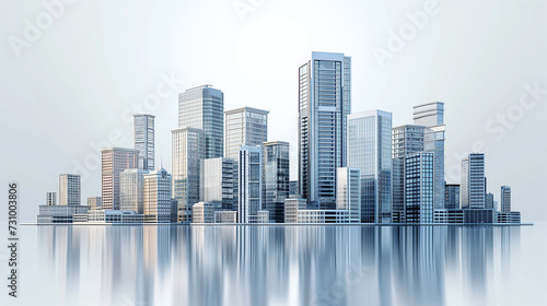Cityscape of a Large City With Tall Buildings in the Middle of the Water