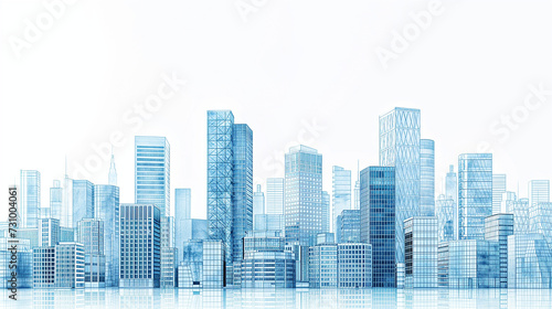 Cityscape of a Large City With Tall Buildings in the Middle of the Water