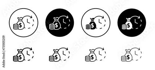 Deposit period vector icon set collection. Deposit period Outline flat Icon.
