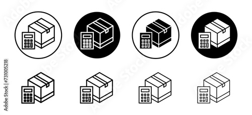 Estimate cost delivery vector icon set collection. Estimate cost delivery Outline flat Icon.